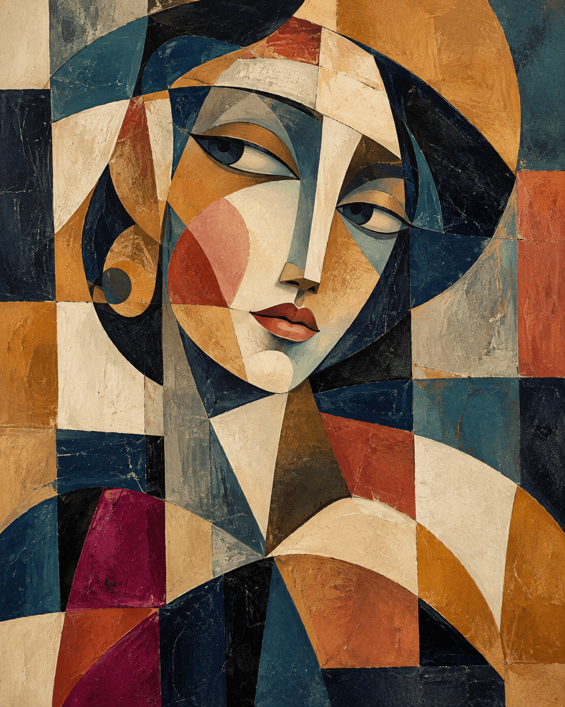 Expressive Cubist portrait