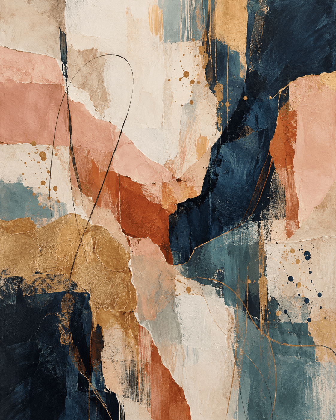 Mixed-media abstract art